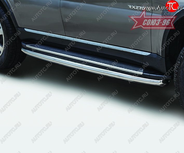 14 264 р. Защита штатных порогов Souz-96 (d60) SSANGYONG Rexton Y290 (2012-2017)  с доставкой в г. Вологда