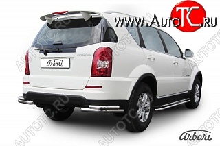 9 629 р. Защита заднего бампера Arbori SSANGYONG Rexton Y290 (2012-2017)  с доставкой в г. Вологда