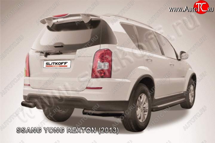 7 199 р. Уголки d76 SSANGYONG Rexton Y290 (2012-2017) (Цвет: серебристый)  с доставкой в г. Вологда