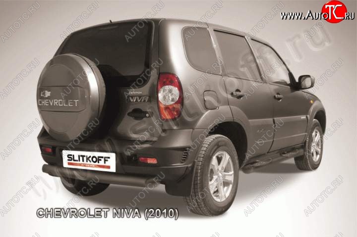 7 549 р. Защита задняя Slitkoff SSANGYONG Rexton Y290 (2012-2017) (Цвет: серебристый)  с доставкой в г. Вологда
