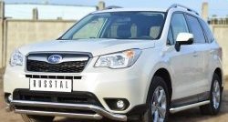 22 999 р. Защита переднего бампера (2 трубыØ63 мм, волна, нержавейка) SLITKOFF Subaru Forester SJ дорестайлинг (2012-2016)  с доставкой в г. Вологда. Увеличить фотографию 4