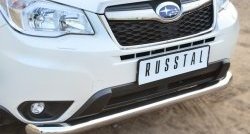 16 999 р. Одинарная защита переднего бампера диаметром 76 мм SLITKOFF Subaru Forester SJ дорестайлинг (2012-2016)  с доставкой в г. Вологда. Увеличить фотографию 3