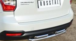 16 999 р. Защита заднего бампера (2 трубы Ø63 и 42 мм, нержавейка) SLITKOFF Subaru Forester SJ дорестайлинг (2012-2016)  с доставкой в г. Вологда. Увеличить фотографию 2