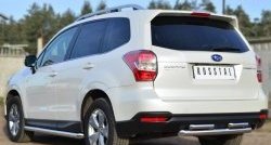 16 999 р. Защита заднего бампера (2 трубы Ø63 и 42 мм, нержавейка) SLITKOFF Subaru Forester SJ дорестайлинг (2012-2016)  с доставкой в г. Вологда. Увеличить фотографию 4