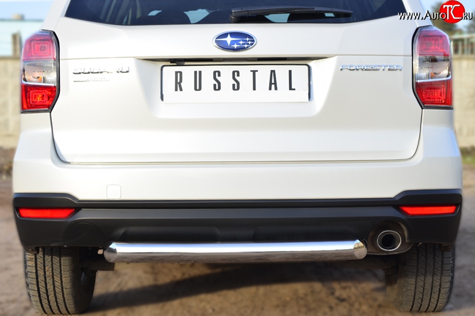 15 999 р. Одинарная защита заднего бампера из трубы диаметром 76 мм SLITKOFF Subaru Forester SJ дорестайлинг (2012-2016)  с доставкой в г. Вологда