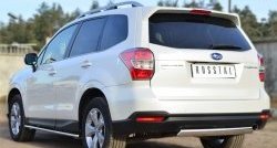 11 599 р. Защита заднего бампера (Ø75x42 мм, нержавейка) Russtal Subaru Forester SJ дорестайлинг (2012-2016)  с доставкой в г. Вологда. Увеличить фотографию 4