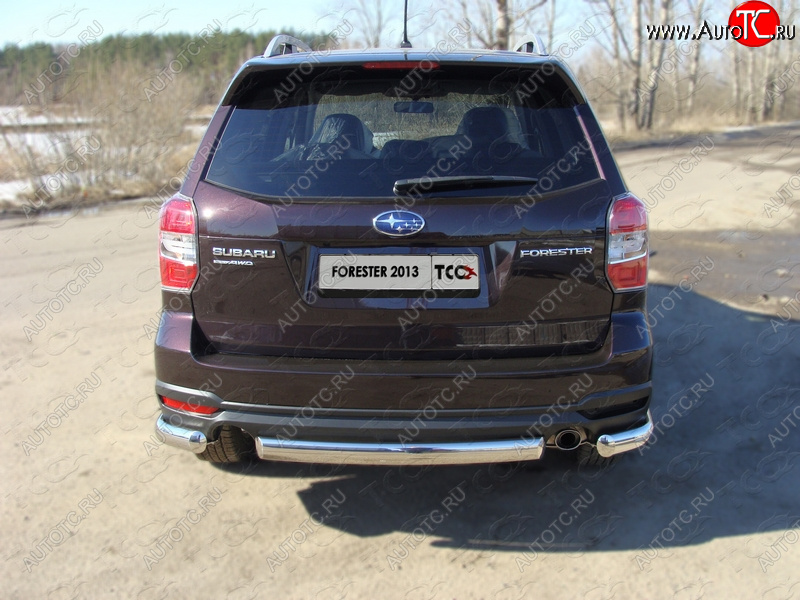 18 999 р. Защита заднего бампера (овальная) ТСС 75х42 мм Subaru Forester SJ дорестайлинг (2012-2016)  с доставкой в г. Вологда