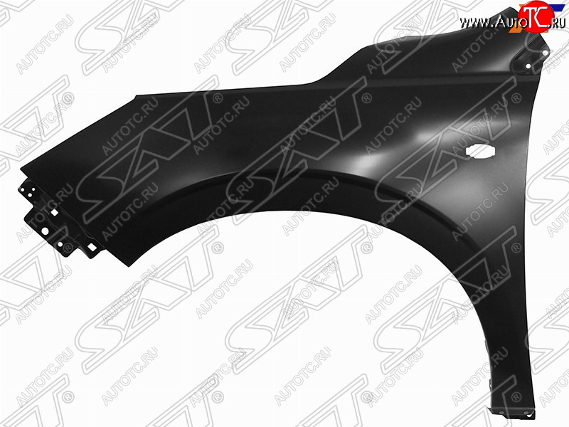 6 840 р. Левое крыло переднее SAT Subaru Forester SJ дорестайлинг (2012-2016) (С отверстием под повторитель, Неокрашенное)  с доставкой в г. Вологда