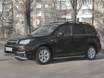25 399 р. Защита переднего бампера (2 трубы Ø63 и 42 мм, нержавейка) SLITKOFF Subaru Forester SJ рестайлинг (2016-2019)  с доставкой в г. Вологда. Увеличить фотографию 4