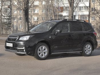 24 599 р. Защита переднего бампера SLITKOFF d63 секции-d42 дуга Subaru Forester SJ рестайлинг (2016-2019)  с доставкой в г. Вологда. Увеличить фотографию 3