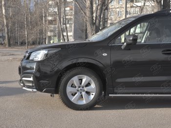 24 599 р. Защита переднего бампера SLITKOFF d63 секции-d42 дуга Subaru Forester SJ рестайлинг (2016-2019)  с доставкой в г. Вологда. Увеличить фотографию 4