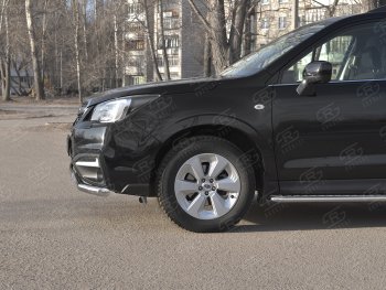 18 549 р. Защита переднего бампера (2 трубы Ø63 и 75х42 мм, нержавейка) Russtal Subaru Forester SJ рестайлинг (2016-2019)  с доставкой в г. Вологда. Увеличить фотографию 3