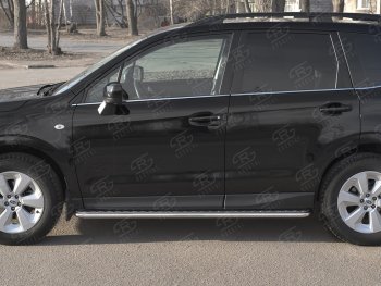 22 999 р. Пороги SLITKOFF d42 с листом Subaru Forester SJ рестайлинг (2016-2019) (лист алюминий, труба сталь)  с доставкой в г. Вологда. Увеличить фотографию 2