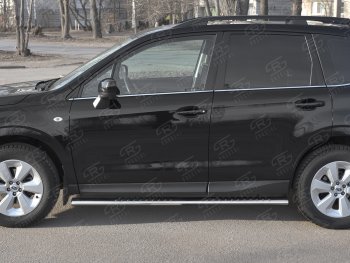 19 399 р. Защита порогов на Russtal труба 120х60 овал с проступью Subaru Forester SJ рестайлинг (2016-2019)  с доставкой в г. Вологда. Увеличить фотографию 2