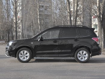 19 399 р. Защита порогов на Russtal труба 120х60 овал с проступью Subaru Forester SJ рестайлинг (2016-2019)  с доставкой в г. Вологда. Увеличить фотографию 3