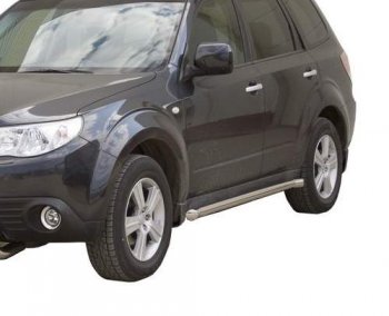 Защита порогов ТехноСфера (Техно Сфера) (Сталь с покрытием, 63.5 mm) Subaru Forester SH (2008-2013)