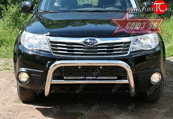 11 924 р. Защита переднего бампера Souz-96 (d60) Subaru Forester SH (2008-2013)  с доставкой в г. Вологда