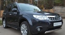 12 949 р. Защита переднего бампера (Ø75х42 мм, нержавейка) Russtal Subaru Forester SH (2008-2013)  с доставкой в г. Вологда. Увеличить фотографию 4