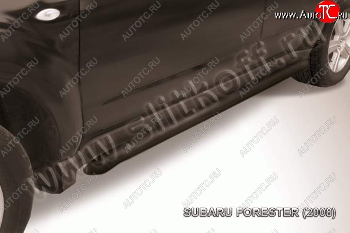 9 899 р. Защита порогов Slitkoff Subaru Forester SH (2008-2013) (Цвет: серебристый)  с доставкой в г. Вологда
