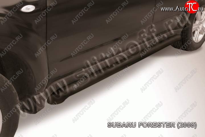 10 599 р. Защита порогов Slitkoff Subaru Forester SH (2008-2013) (Цвет: серебристый)  с доставкой в г. Вологда
