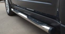 83 999 р. Защита порогов с пластиковыми вставками для ног из круглой трубы диаметром 76 мм Russtal Subaru Forester SH (2008-2013) (Защита порогов с со скосами на торцах (вариант 1))  с доставкой в г. Вологда. Увеличить фотографию 7