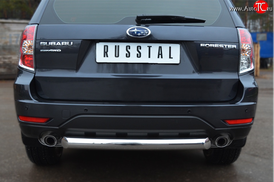15 999 р. Одинарная защита заднего бампера из трубы диаметром 76 мм SLITKOFF Subaru Forester SH (2008-2013)  с доставкой в г. Вологда