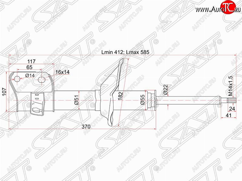 3 799 р. Правый амортизатор передний SAT Subaru Outback BH/BE12 универсал (1998-2004)  с доставкой в г. Вологда