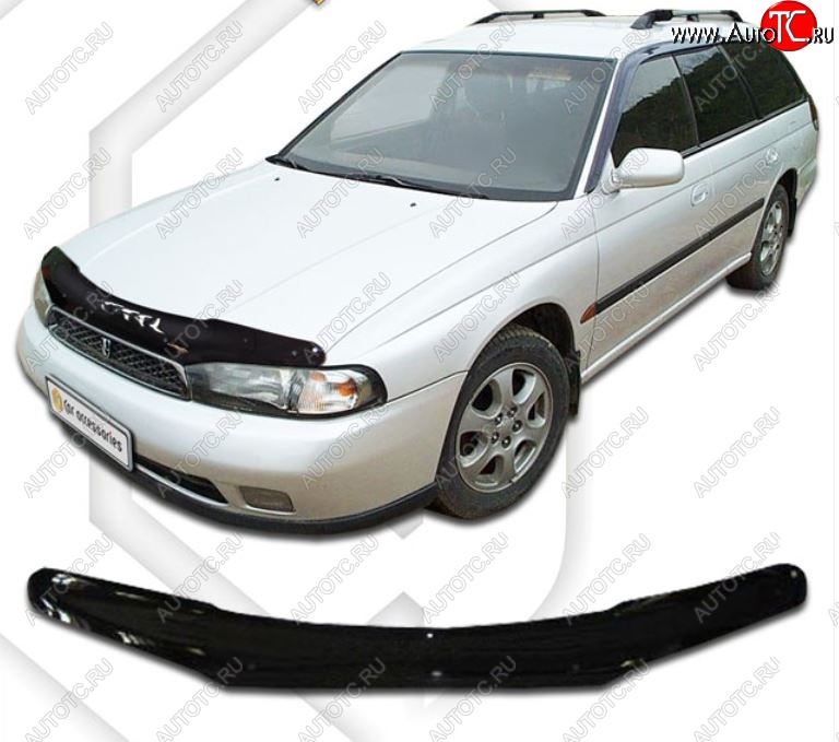 1 999 р. Дефлектор капота CA-Plastic  Subaru Legacy  BD/B11 (1993-1996) седан дорестайлинг (Classic черный, Без надписи)  с доставкой в г. Вологда