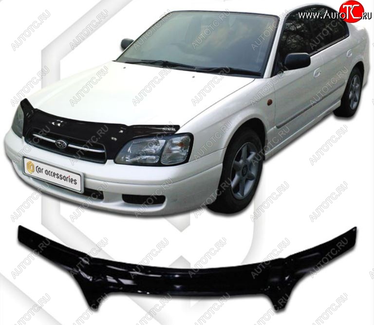 2 399 р. Дефлектор капота (BE5, BE9, BEE) CA-Plastiс  Subaru Legacy  BH/BE12 (1998-2003) универсал (Classic черный, Без надписи)  с доставкой в г. Вологда