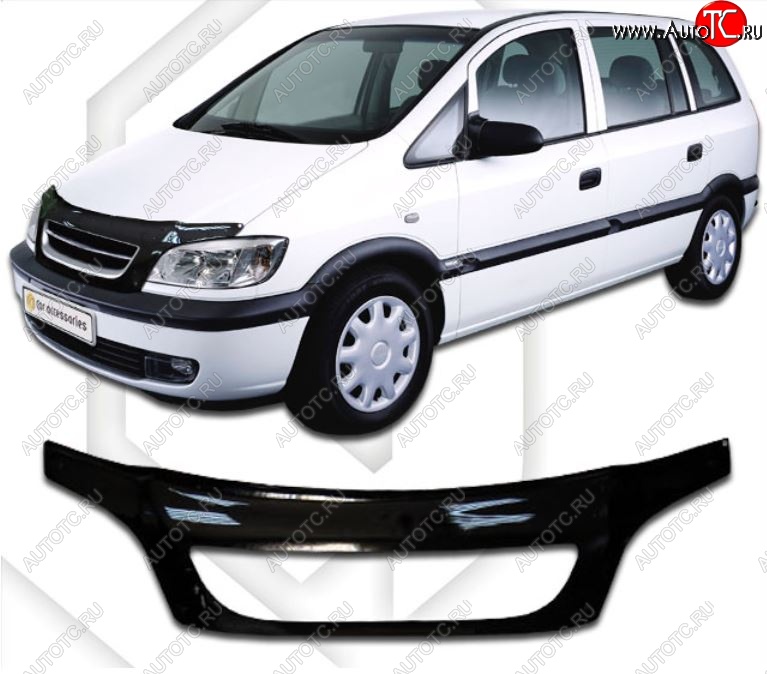 2 399 р. Дефлектор капота CA-Plastiс exclusive  Subaru Traviq (2001-2005) (Classic черный, Без надписи)  с доставкой в г. Вологда