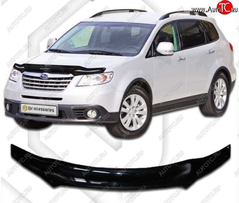 2 159 р. Дефлектор капота CA-Plastic Subaru Tribeca (2008-2014) (Classic черный, Без надписи)  с доставкой в г. Вологда