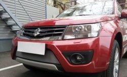 1 539 р. Сетка на бампер Russtal (хром) Suzuki Grand Vitara JT 5 дверей 2-ой рестайлинг (2012-2016)  с доставкой в г. Вологда. Увеличить фотографию 3