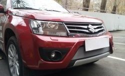 1 539 р. Сетка на бампер Russtal (хром) Suzuki Grand Vitara JT 5 дверей 2-ой рестайлинг (2012-2016)  с доставкой в г. Вологда. Увеличить фотографию 4