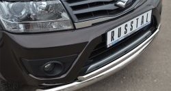 18 399 р. Защита переднего бампера (2 трубыØ76 и 42 мм, нержавейка) SLITKOFF Suzuki Grand Vitara JT 5 дверей 2-ой рестайлинг (2012-2016)  с доставкой в г. Вологда. Увеличить фотографию 2