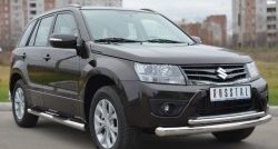 18 399 р. Защита переднего бампера (2 трубыØ76 и 42 мм, нержавейка) SLITKOFF Suzuki Grand Vitara JT 5 дверей 2-ой рестайлинг (2012-2016)  с доставкой в г. Вологда. Увеличить фотографию 4