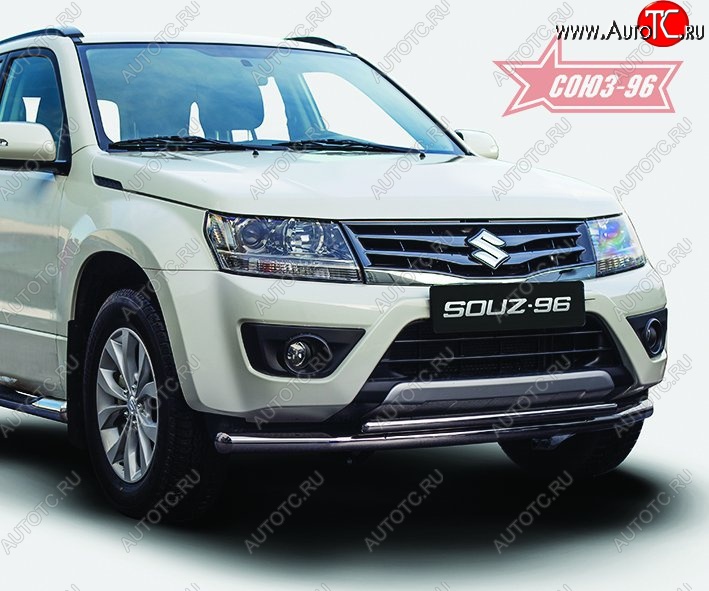 14 939 р. Защита переднего бампера двойная Souz-96 (d60/42). Suzuki Grand Vitara JT 5 дверей 2-ой рестайлинг (2012-2016)  с доставкой в г. Вологда