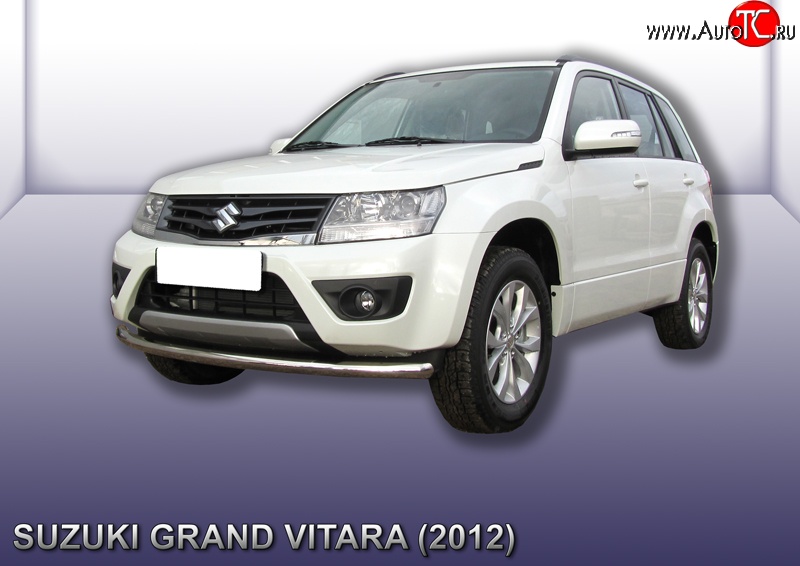 10 849 р. Одинарная защита переднего бампера из трубы диаметром 57 мм Slitkoff Suzuki Grand Vitara JT 5 дверей 2-ой рестайлинг (2012-2016) (Цвет: нержавеющая полированная сталь)  с доставкой в г. Вологда
