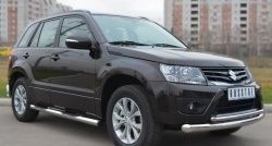 83 999 р. Защита порогов с пластиковыми вставками для ног из круглой трубы диаметром 76 мм (5 дв.) Russtal  Suzuki Grand Vitara  JT 5 дверей (2012-2016) 2-ой рестайлинг (Защита порогов с со скосами на торцах (вариант 1))  с доставкой в г. Вологда. Увеличить фотографию 8