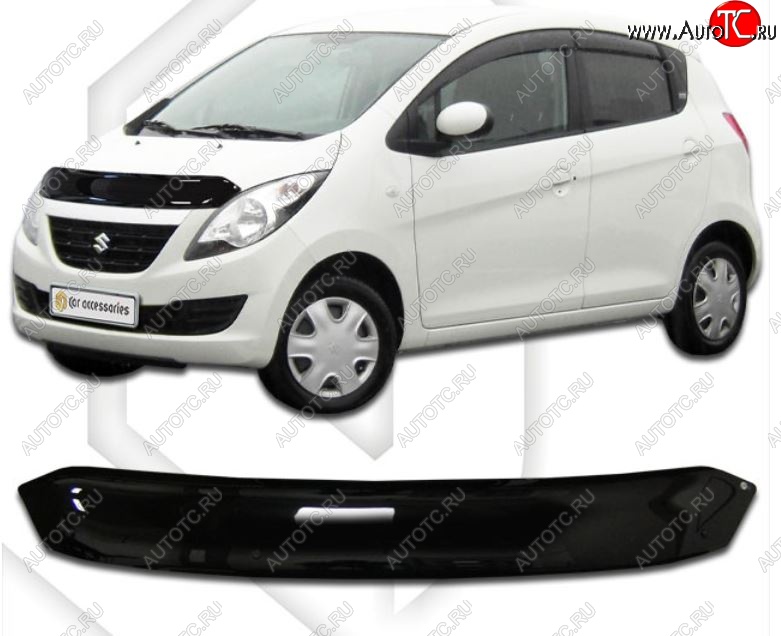 1 899 р. Дефлектор капота CA-Plastic Suzuki Cervo (2006-2009) (Classic черный, Без надписи)  с доставкой в г. Вологда