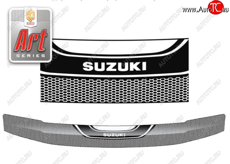2 199 р. Дефлектор капота CA-Plastiс  Suzuki Escudo ( 5,  3) (2006-2012) дв. дорестайлинг, дорестайлинг, 1-ый рестайлинг (Серия Art черная)  с доставкой в г. Вологда