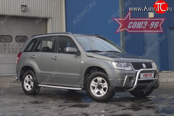 8 774 р. Защита переднего бампера Souz-96 (d60) Suzuki Grand Vitara JT 5 дверей дорестайлинг (2005-2008)  с доставкой в г. Вологда