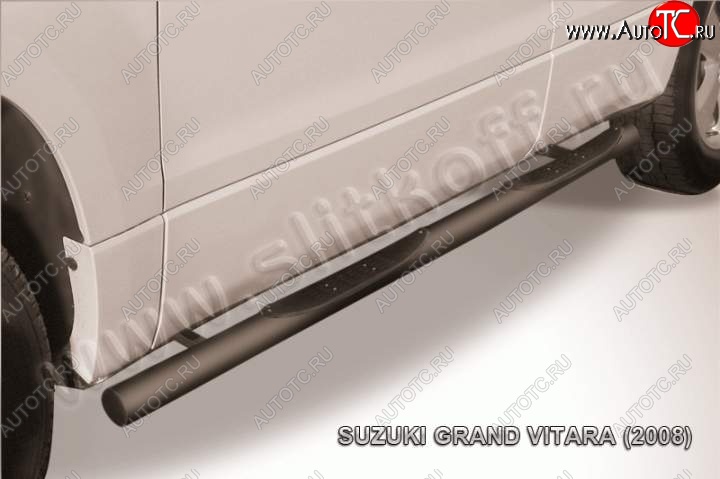 12 399 р. Защита порогов Slitkoff Suzuki Grand Vitara JT 5 дверей дорестайлинг (2005-2008) (Цвет: серебристый)  с доставкой в г. Вологда