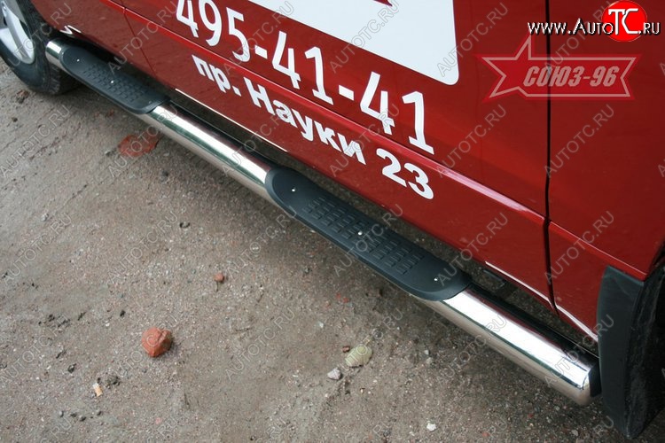7 919 р. Защита порогов с проступью Souz-96 (d76) Suzuki Grand Vitara JT 5 дверей дорестайлинг (2005-2008)  с доставкой в г. Вологда