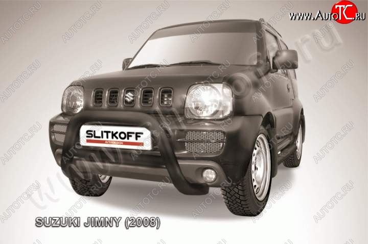23 599 р. Кенгурятник d76 низкий Suzuki Jimny JB23/JB43 1-ый рестайлинг (2002-2012) (Цвет: серебристый)  с доставкой в г. Вологда