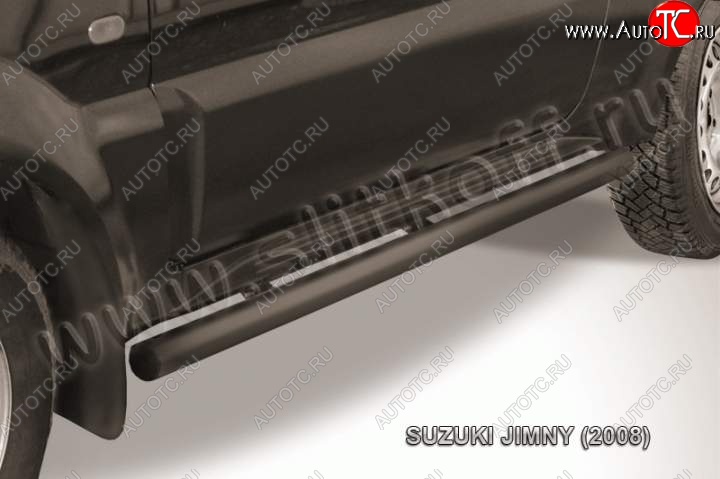 9 899 р. Защита порогов Slitkoff Suzuki Jimny JB23/JB43 1-ый рестайлинг (2002-2012) (Цвет: серебристый)  с доставкой в г. Вологда