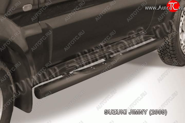 11 349 р. Защита порогов Slitkoff Suzuki Jimny JB23/JB43 1-ый рестайлинг (2002-2012) (Цвет: серебристый)  с доставкой в г. Вологда