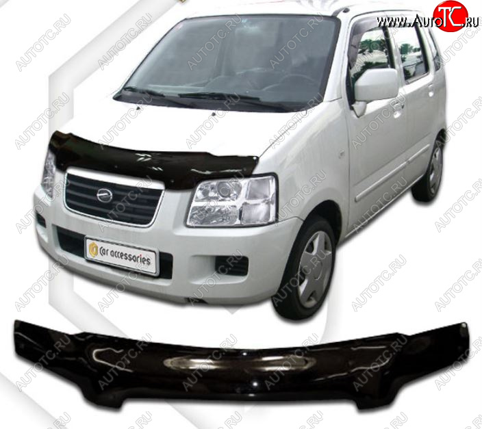 2 159 р. Дефлектор капота CA-Plastic Suzuki Solio (2005-2010) (Classic черный, Без надписи)  с доставкой в г. Вологда