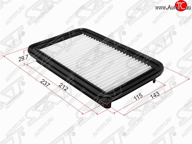 238 р. Фильтр воздушный двигателя SAT (237х143х29.7 mm)  Suzuki Swift  ZC (2003-2008) дорестайлинг, хэтчбэк 5 дв.  с доставкой в г. Вологда