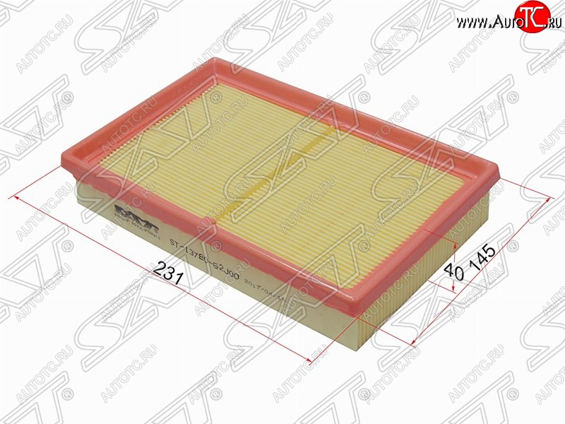 197 р. Фильтр воздушный двигателя (M15, 16) SAT (231x145x40 mm)  Suzuki Swift  ZC (2003-2008) дорестайлинг, хэтчбэк 5 дв.  с доставкой в г. Вологда