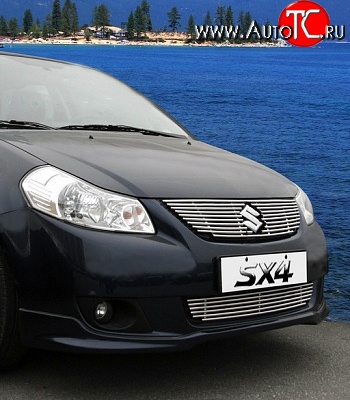 4 499 р. Декоративная вставка решетки радиатора Novline Suzuki SX4 GYA,GYB  рестайлинг, хэтчбэк (2010-2016)  с доставкой в г. Вологда